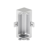 Mid Profile Internal Corner Joint for True Handleless - Brushed Silver
