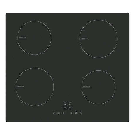 BEKIA 60cm Black 4 Zone 13A Plug In Induction Hob Touch Controls