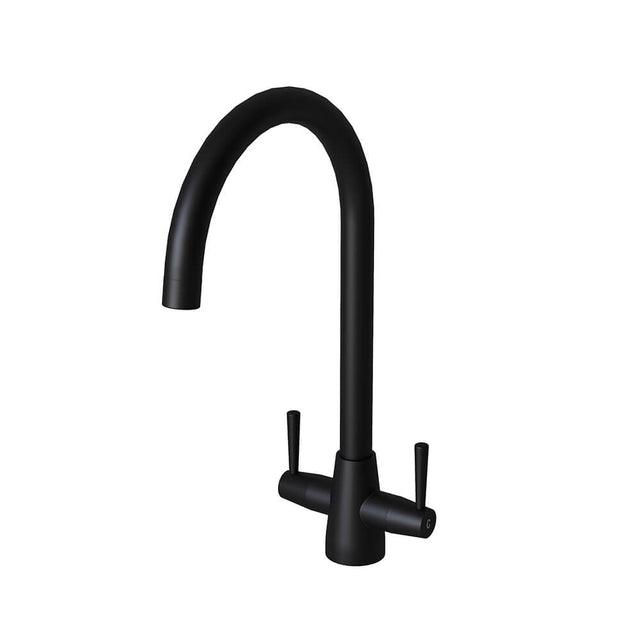 AURORA Cascade Twin Lever Tap - Matt Black
