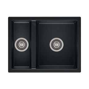 Reginox TOULON 1.5 Bowl Inset or Undermount Black Granite Sink - 600mm Wide