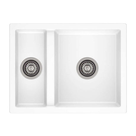 Reginox TOULON 1.5 Bowl Inset or Undermount White Granite Sink - 600mm Wide