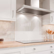 Aurora Painted Glass Hob Splashback - Custom Size - Super White