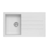 Reginox VALENCE Single Bowl & Drainer White Granite Sink - 860mm Wide