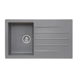 Reginox VALENCE Single Bowl & Drainer Grey Granite Sink - 860mm Wide
