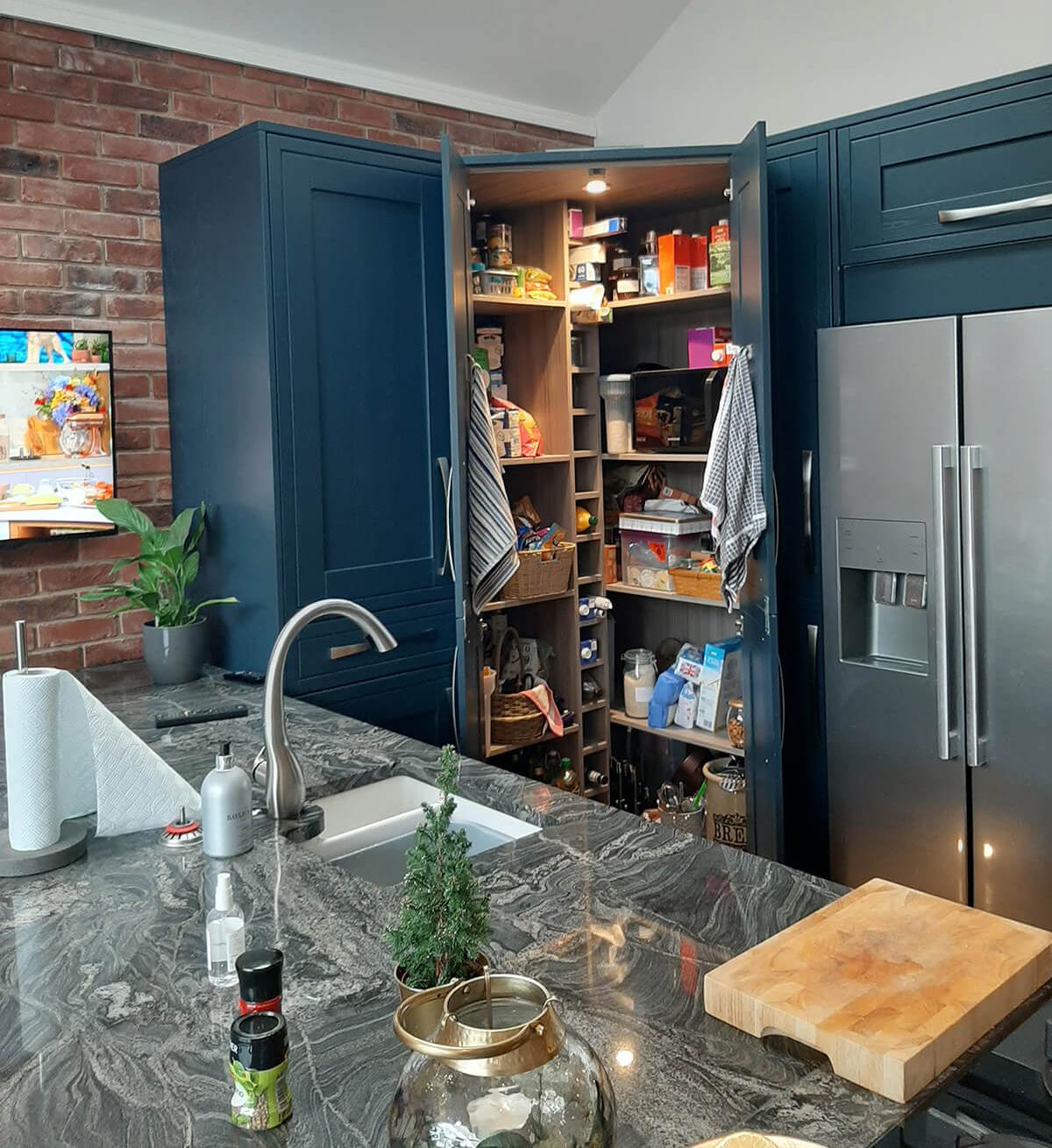 Corner Larder Pantry Unit in a Customer Kitchen