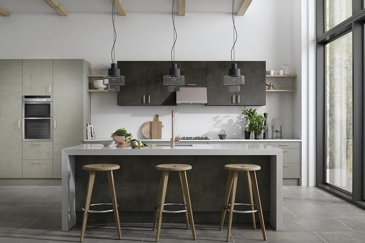 DIY Kitchen Cabinet Idea - Lumino Light & Dark Concrete​