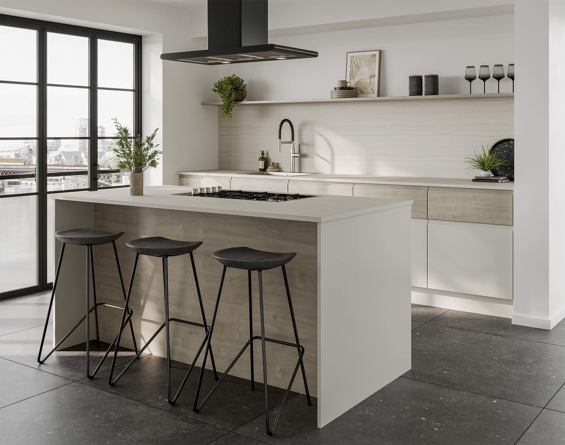 Modern kitchen with Island Breakfast Bar