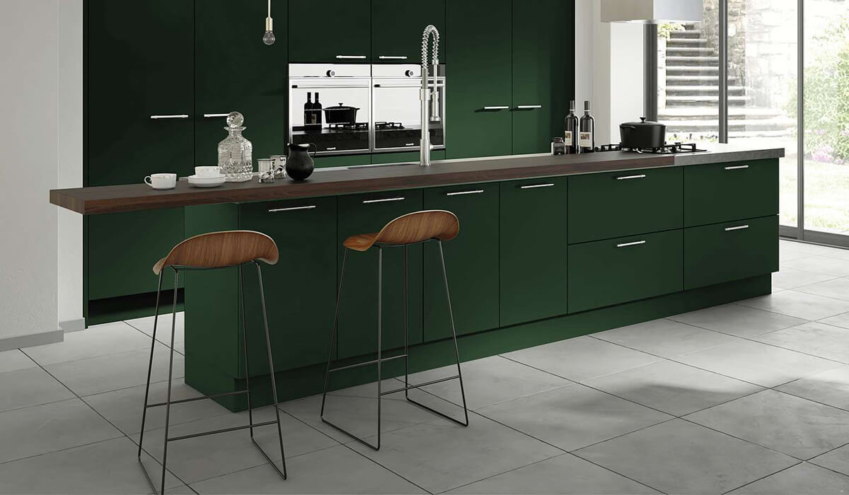 Velluto Conifer Green Kitchen Base Units