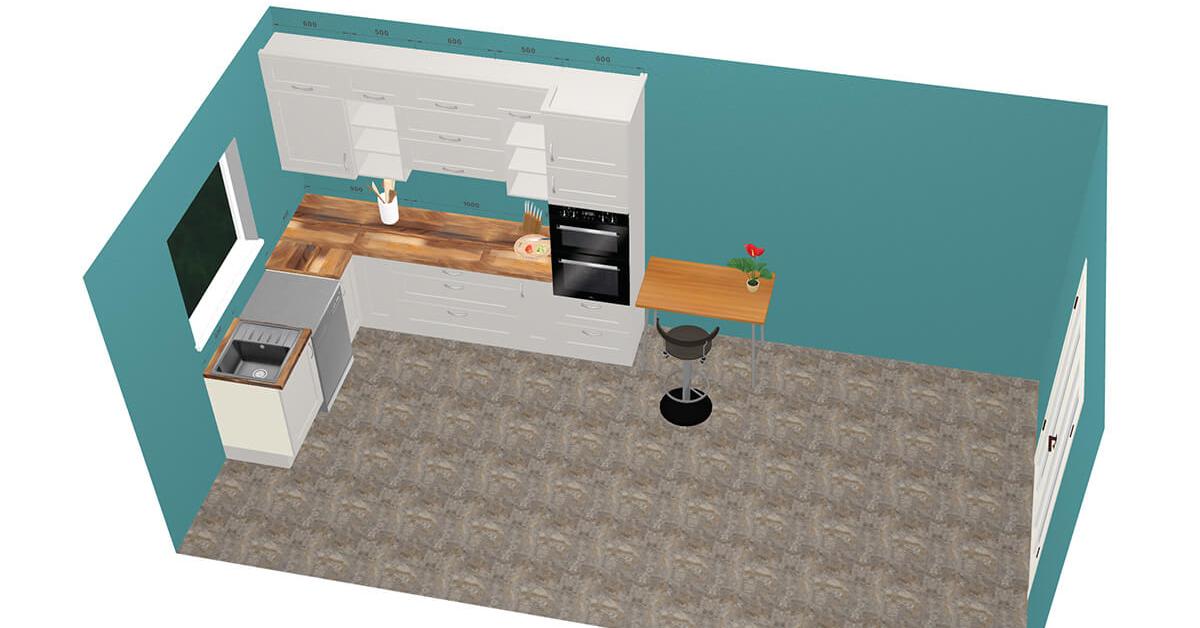 Light Grey Shaker style 'L' Shaped Kitchen designed using the Better Kitchens Planner