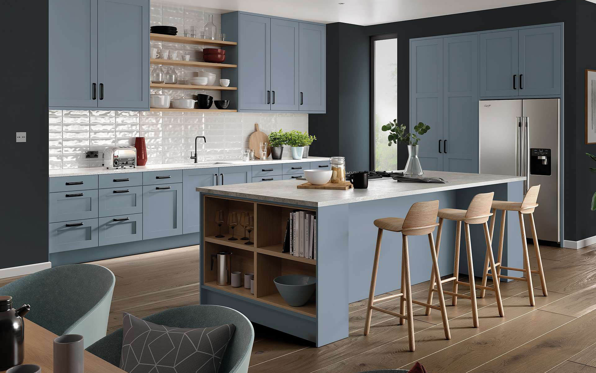Tenby Denim Blue Shaker Kitchen Design