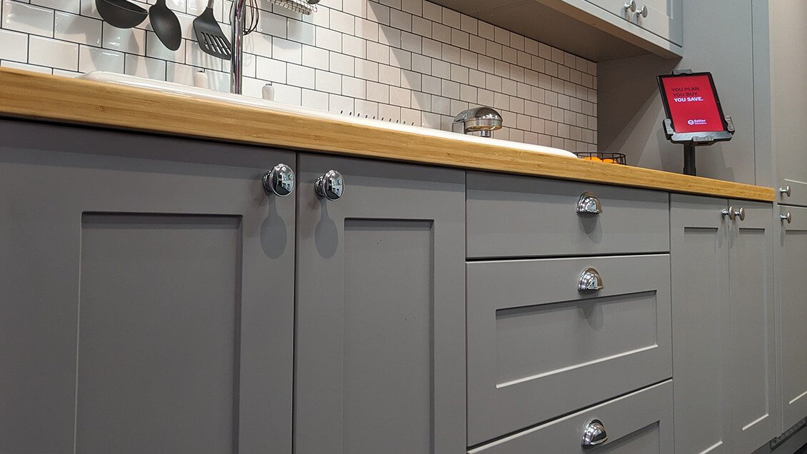 Chrome Knobs and Cup Handles on Kitchen Doors Better Kitchens