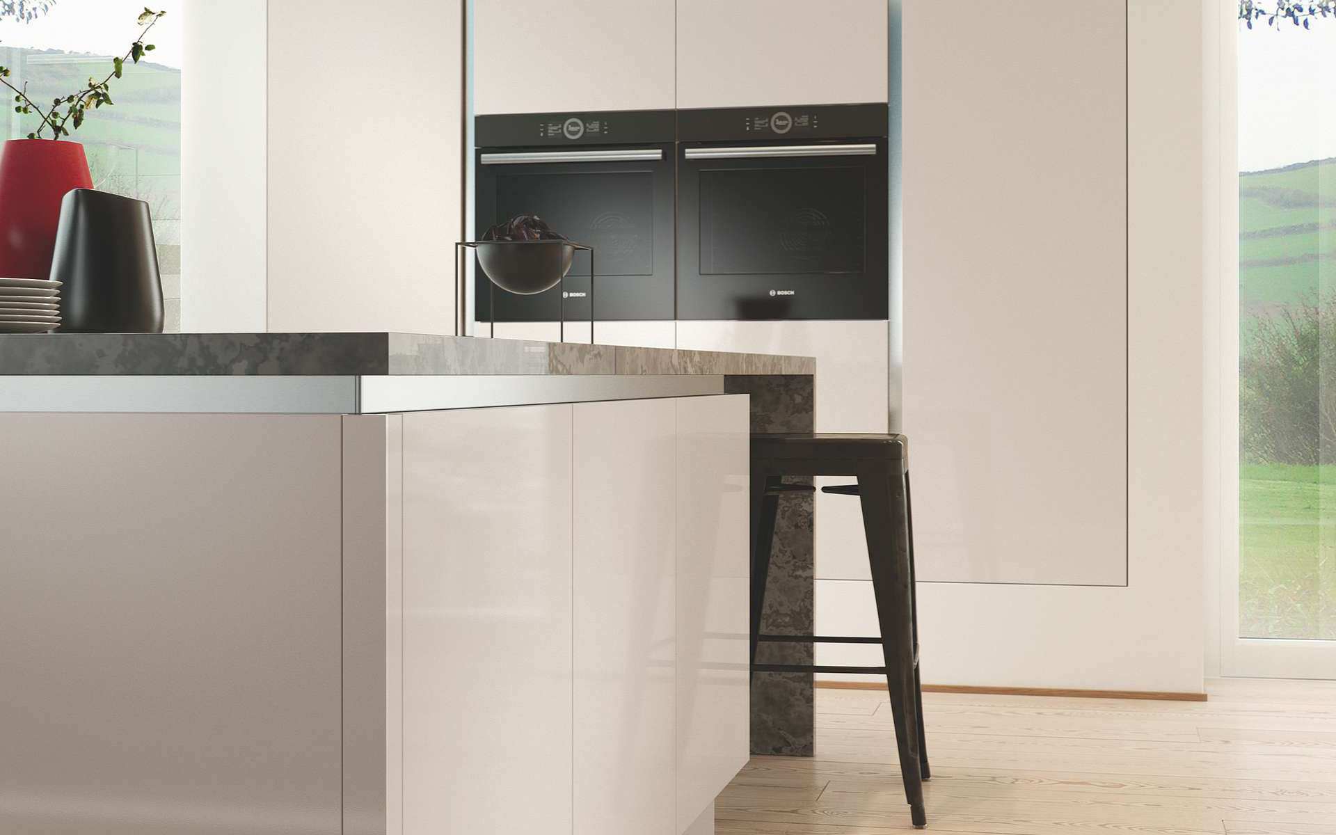 Liscio Cashmere Gloss True Handleless Kitchen from Better Kitchens