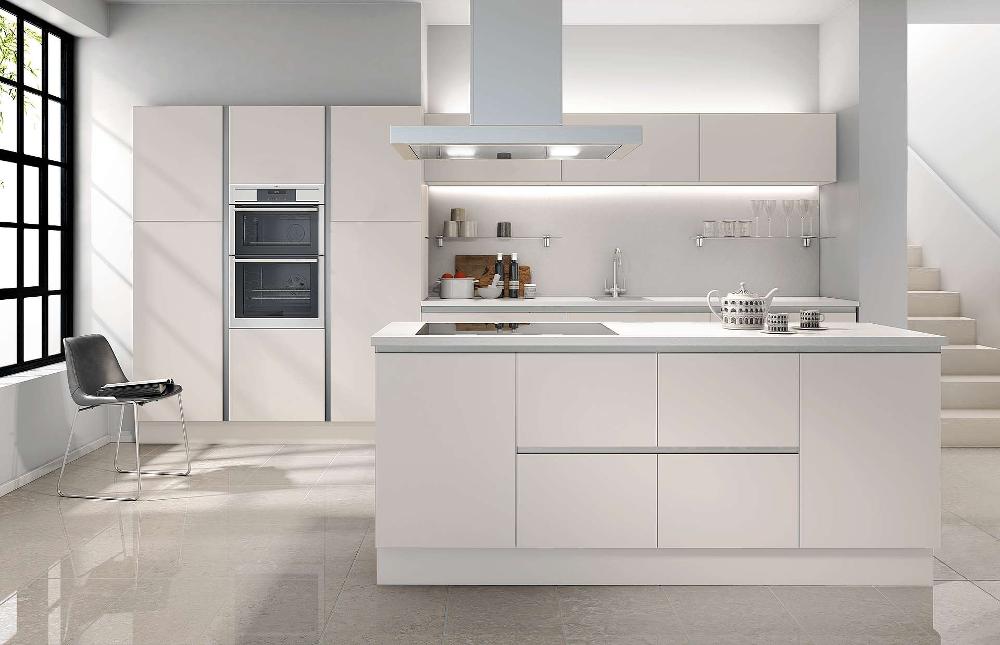 Senza MFC Slab Cashmere True Handleless Kitchen from Better Kitchens