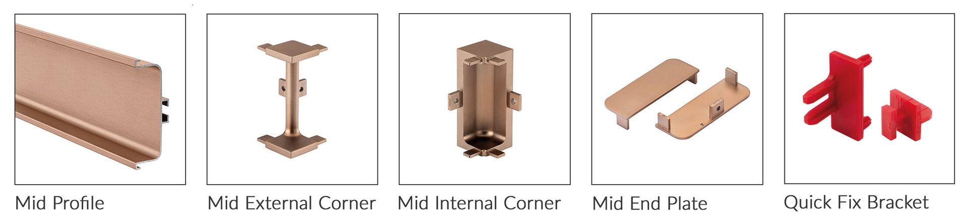 True Handleless Mid Profiles and Rail Components