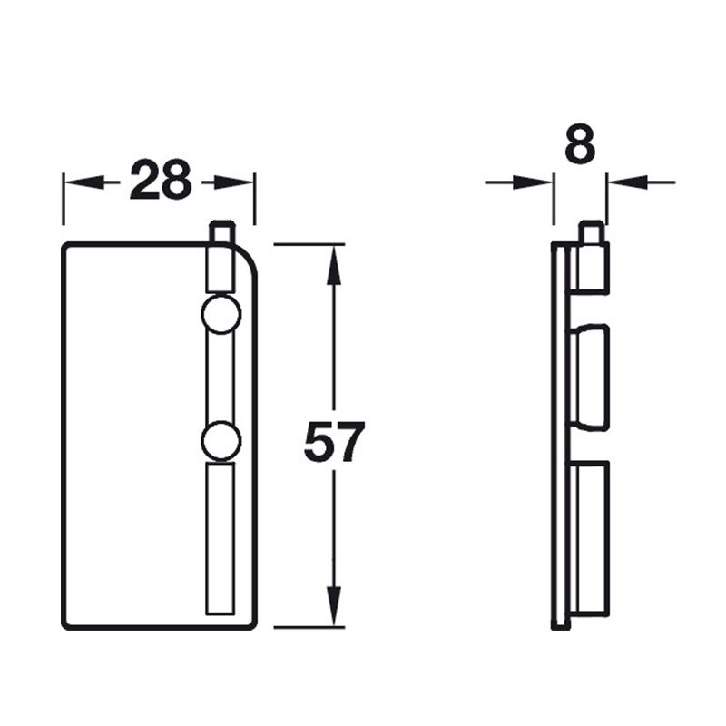 Top Profile End Cap for True Handleless - Brushed Brass Anodised Dimensions