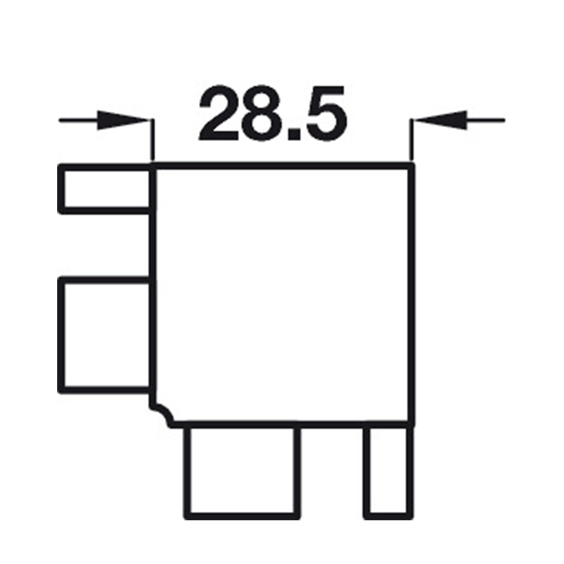 Mid Profile Internal Corner Joint for True Handleless - Matt Black Powder Coated Dimensions