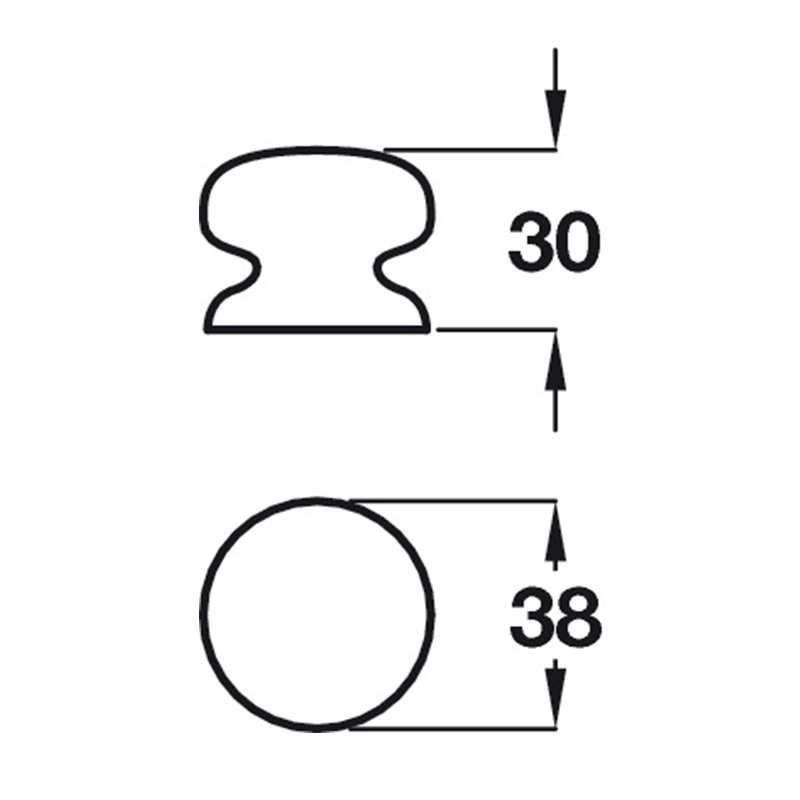 Ceramic Knob - White Dimensions