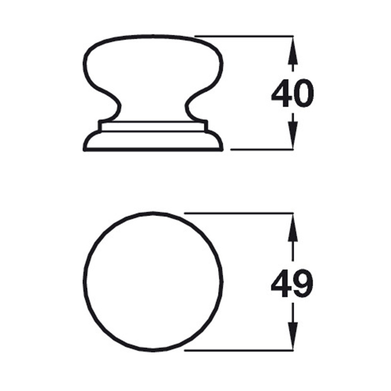 Large Oak Knob - Unfinished Oak Dimensions