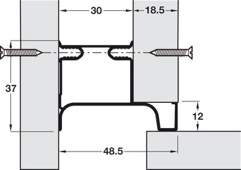 2.67m Vertical Profile - Lateral for True Handleless - Matt White Powder Coated Dimensions