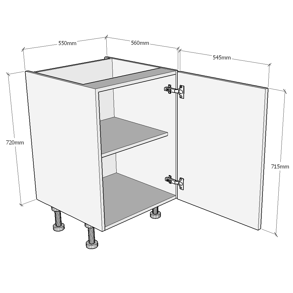 550mm Highline Base Unit Dimensions