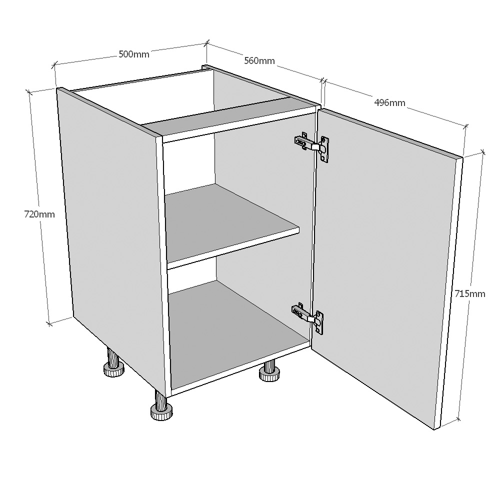 500mm Highline Base Unit Dimensions