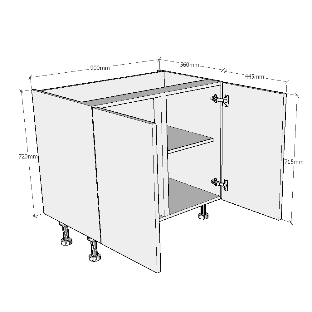 900mm Highline Base Unit Dimensions