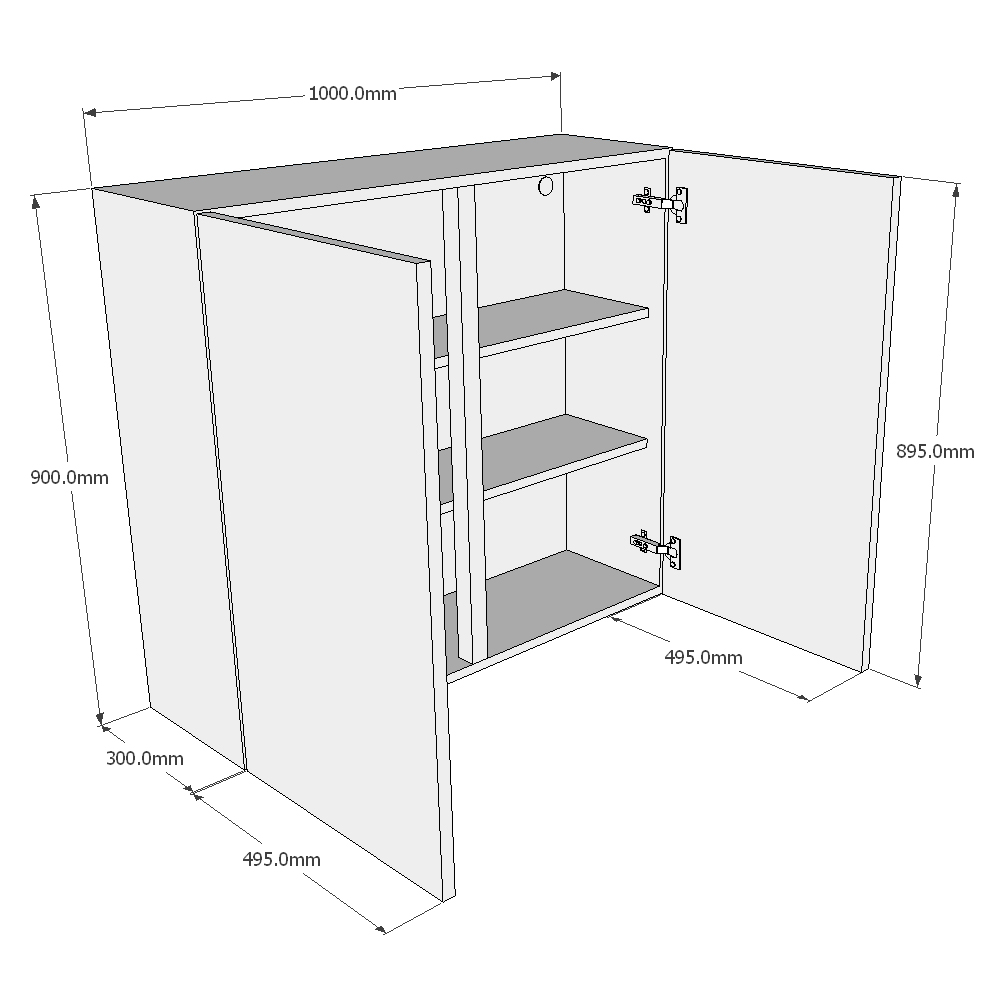 1000mm tall kitchen wall best sale units