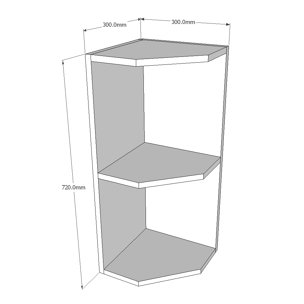 300mm Open End Wall Unit LH Medium