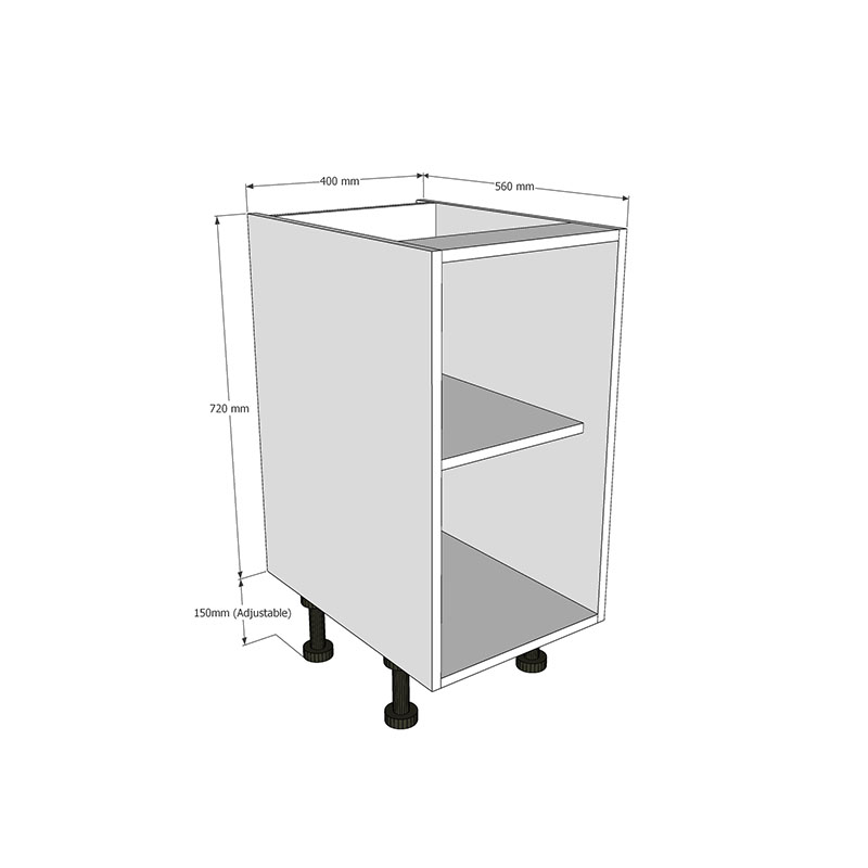400mm Open Base Unit Dimensions