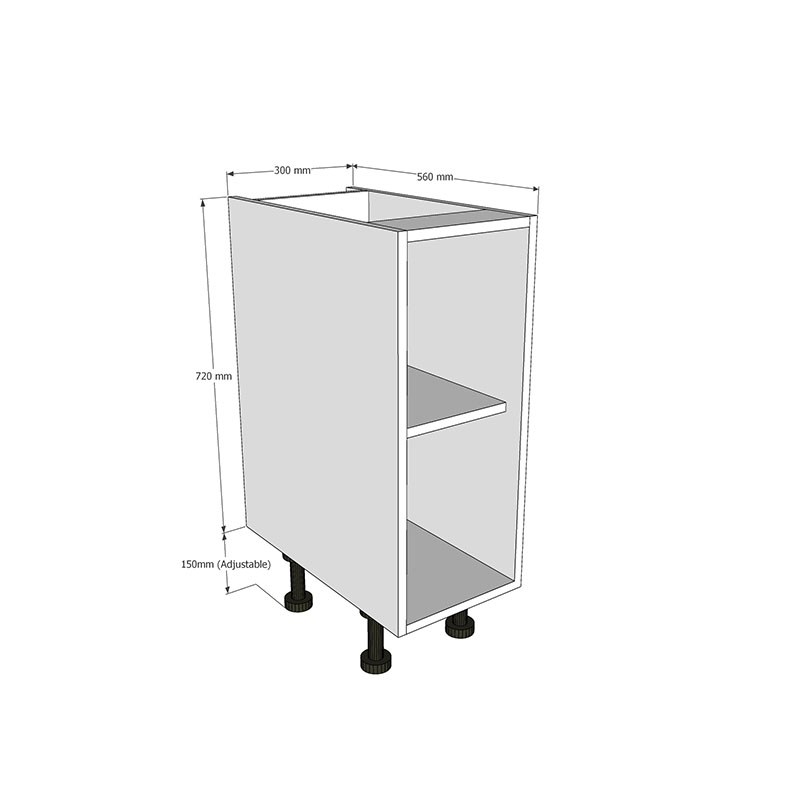 300mm Open Base Unit Dimensions