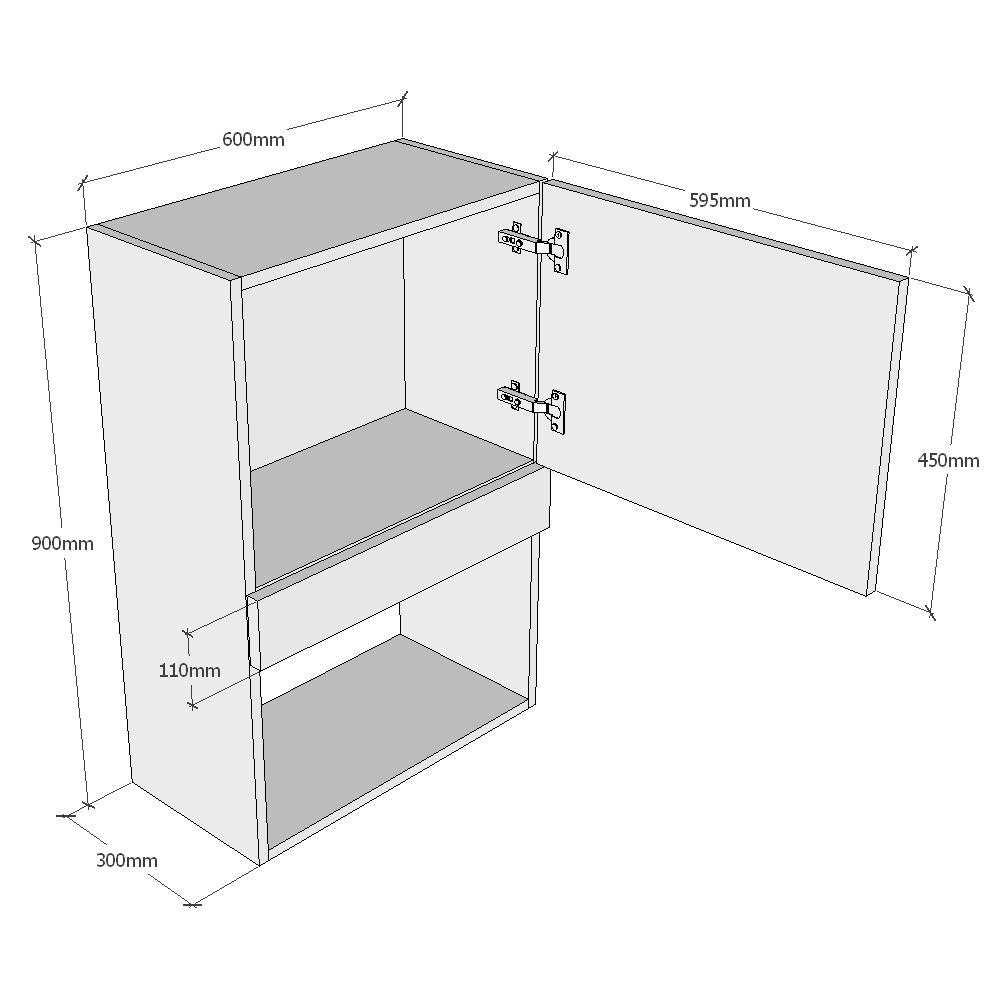 600mm Wall Microwave Housing High