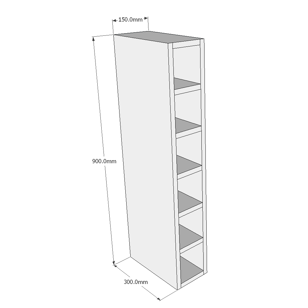 150mm Wine Wall Unit High