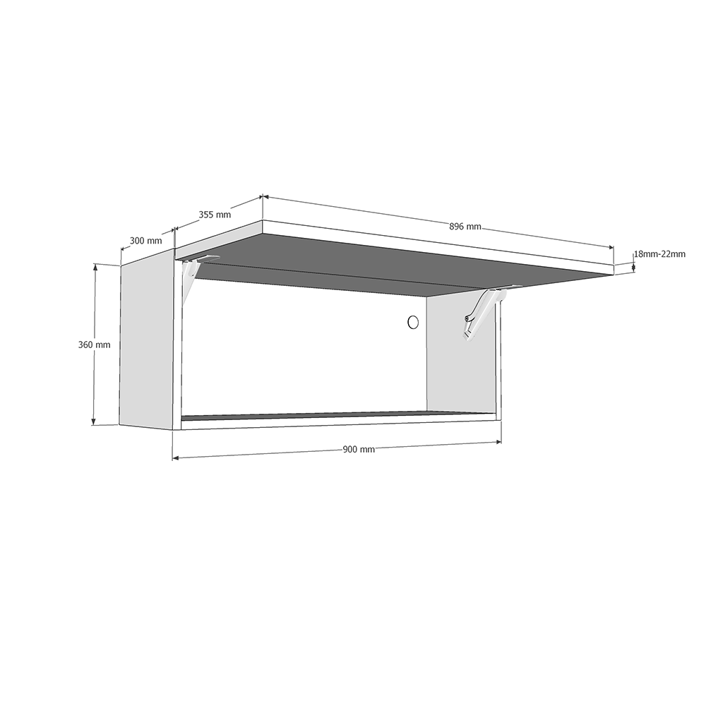 900mm Bridging Unit (360mm Height) Dimensions