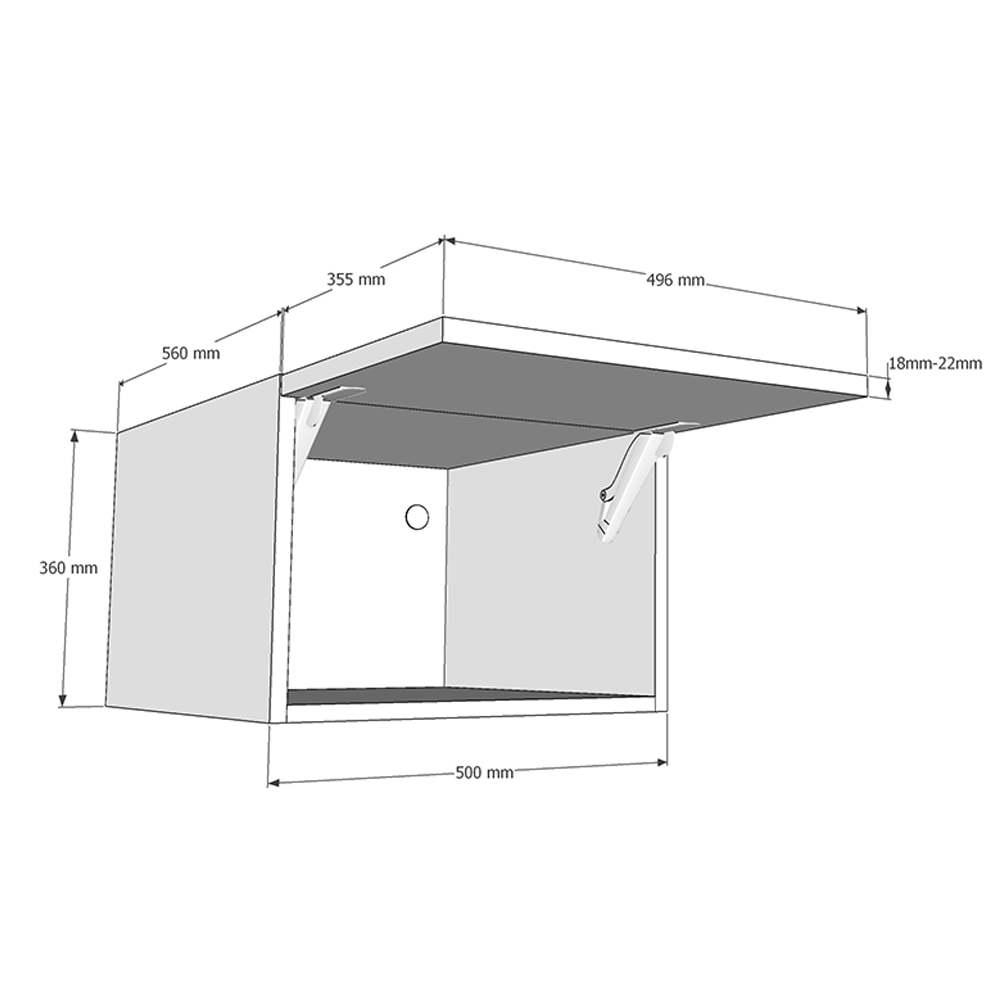 500mm Bridging Unit (360mm Height) (560mm Deep) Dimensions