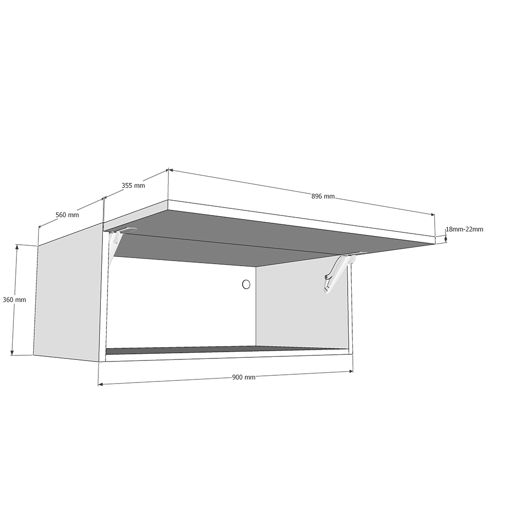 900mm Bridging Unit (360mm Height) (560mm Deep) Dimensions