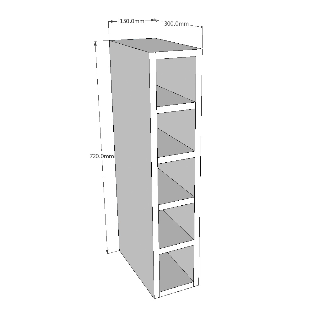 150mm Wine Wall Unit (Medium) Dimensions