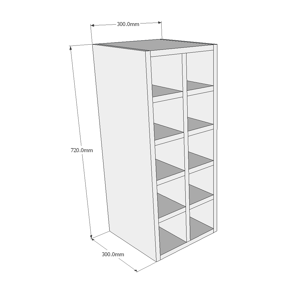 300mm Wine Wall Unit (Medium) Dimensions