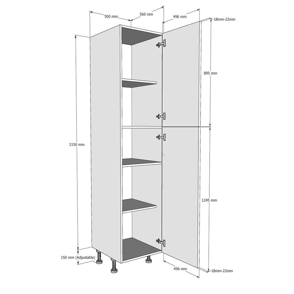 500mm Tall Larder Unit 895mm Top Door High