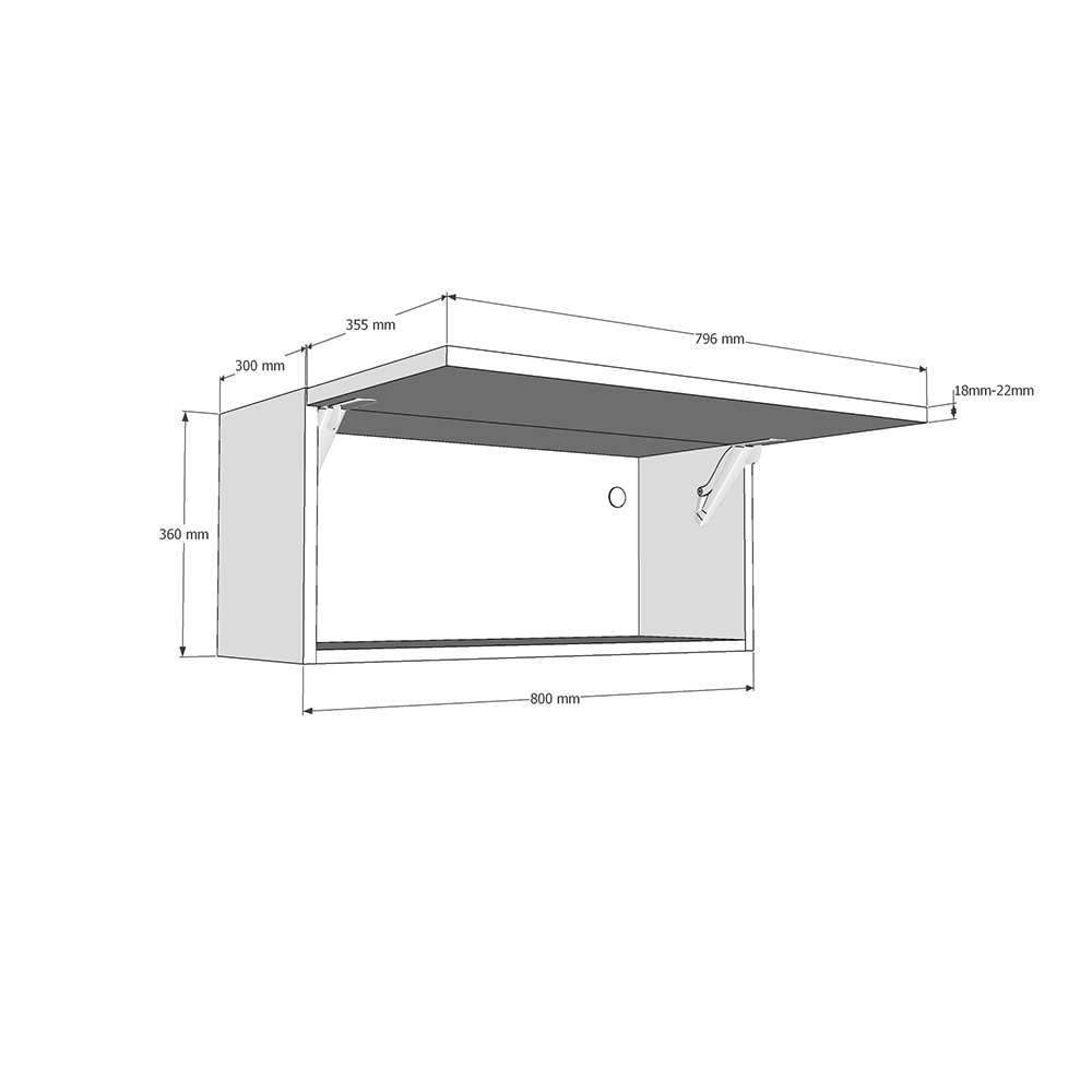800mm Bridging Unit (360mm Height) Dimensions