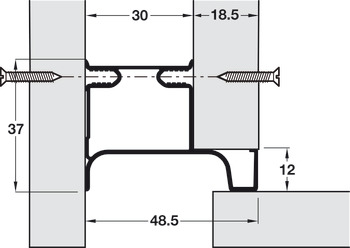 2.67m Vertical Profile - Lateral for True Handleless - Matt Black Powder Coated Dimensions