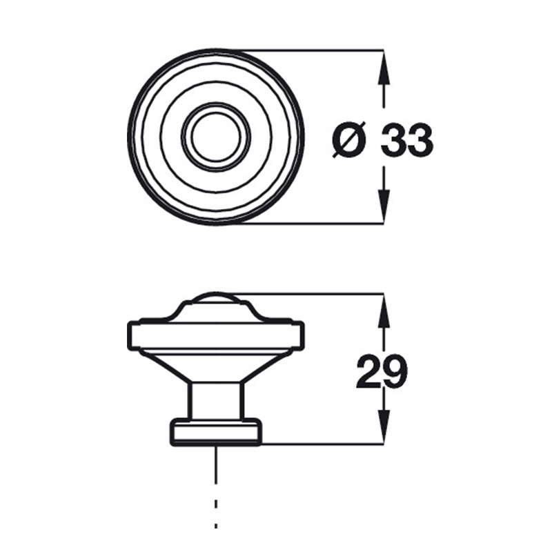 Beatrix - Knob - Pewter Effect Dimensions