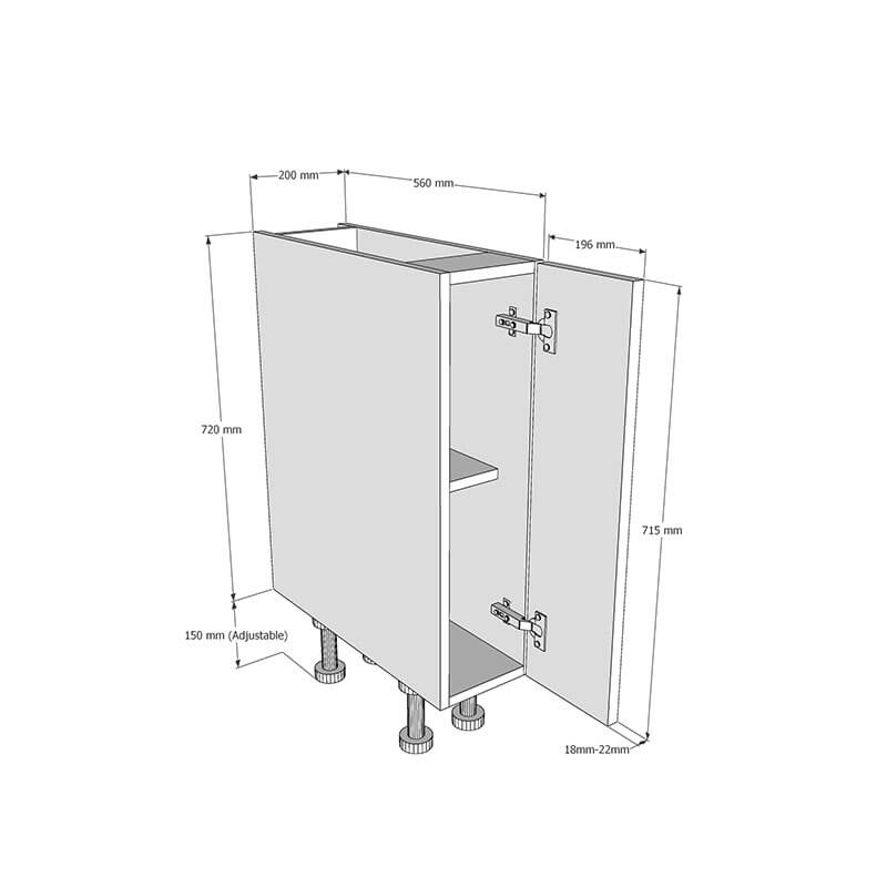 200mm Highline Base Unit Dimensions