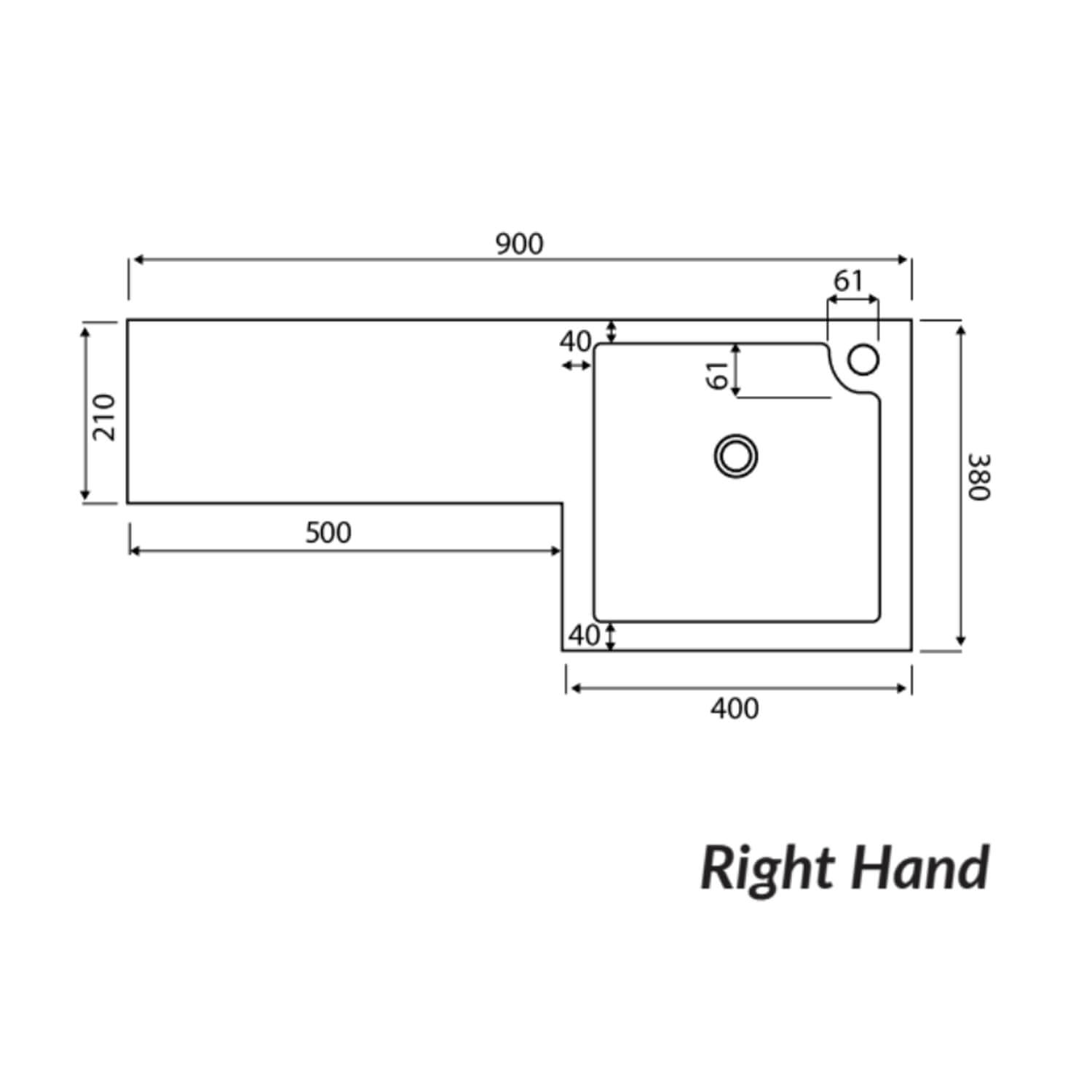 Lili 900mm Sculptured Stone Basin Left and Right Hand Options L-900-RIGHT_2