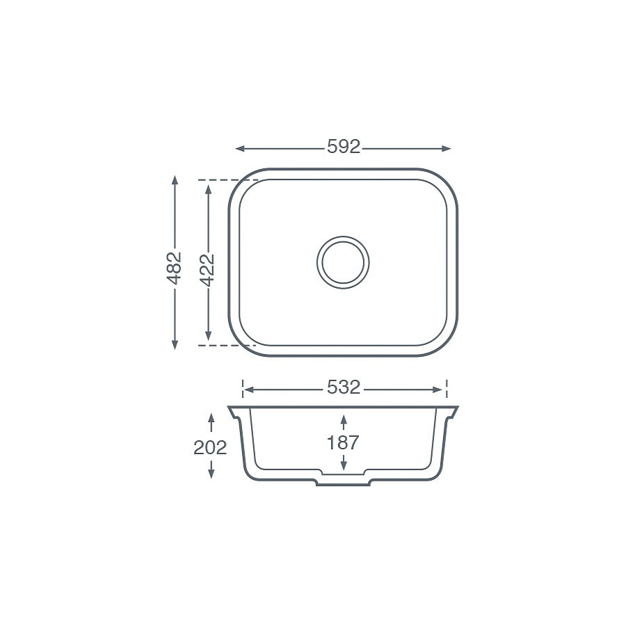 Salween 1.0 bowl Bright White Solid Surface Sink Dimensions