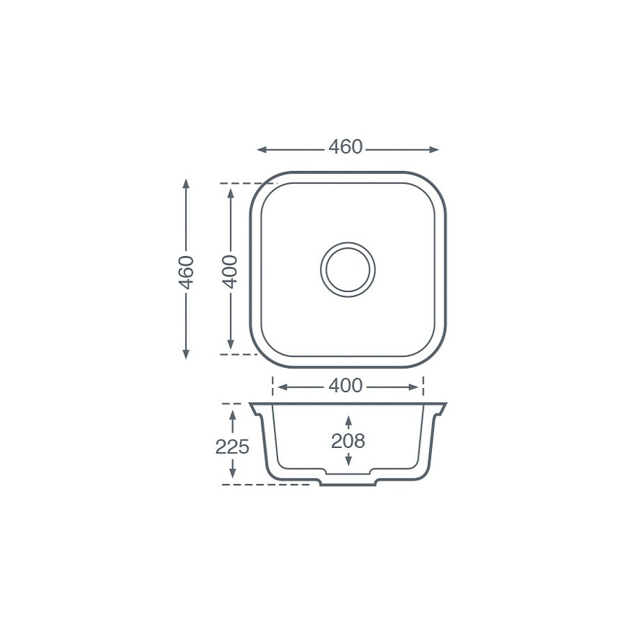 Sakarya 1.0 bowl Bright White Solid Surface Sink Dimensions