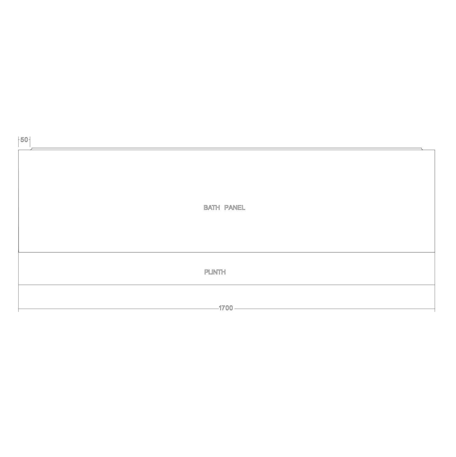Vinyl Wrap Bath Panel Front - 1700mm - High Gloss White WOODPANEL001_2