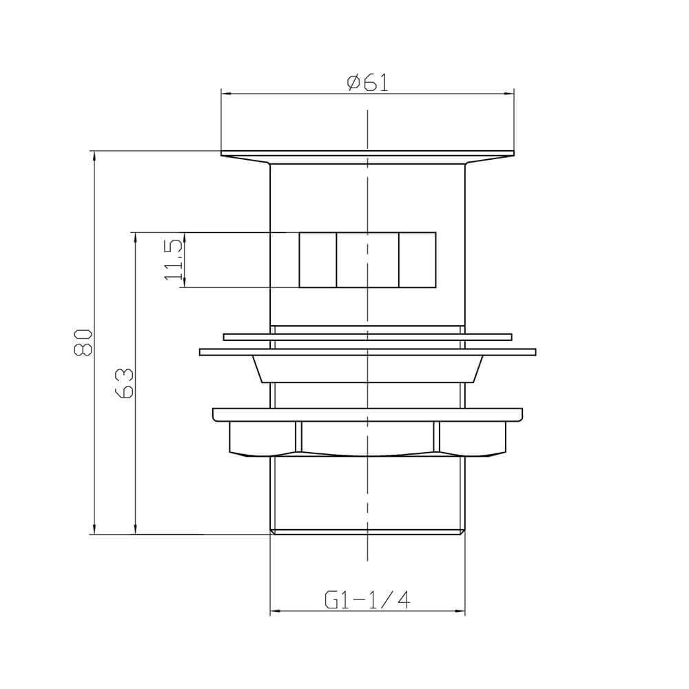 Black Round slotted Sprung Basin Waste BLACK098_2