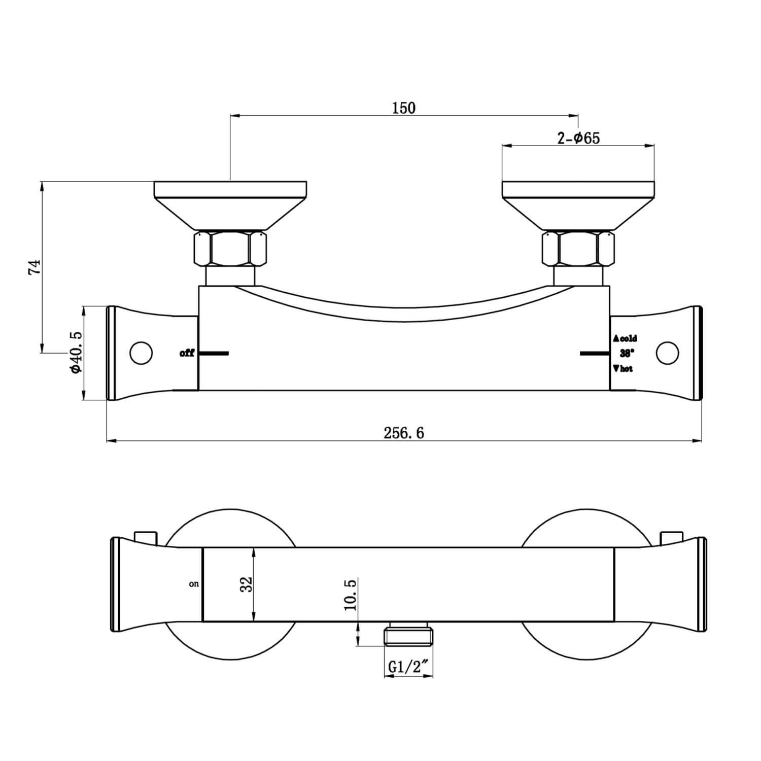 Exposed Thermostatic Shower Valve BARVALVE003_2