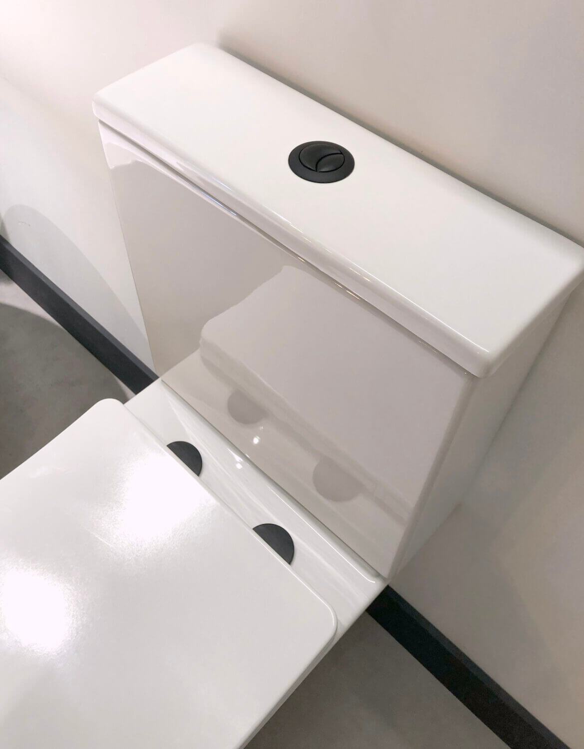 Black Seat Hinge Cover & Cistern Push Button BLACK-COVER&BUTTON_2