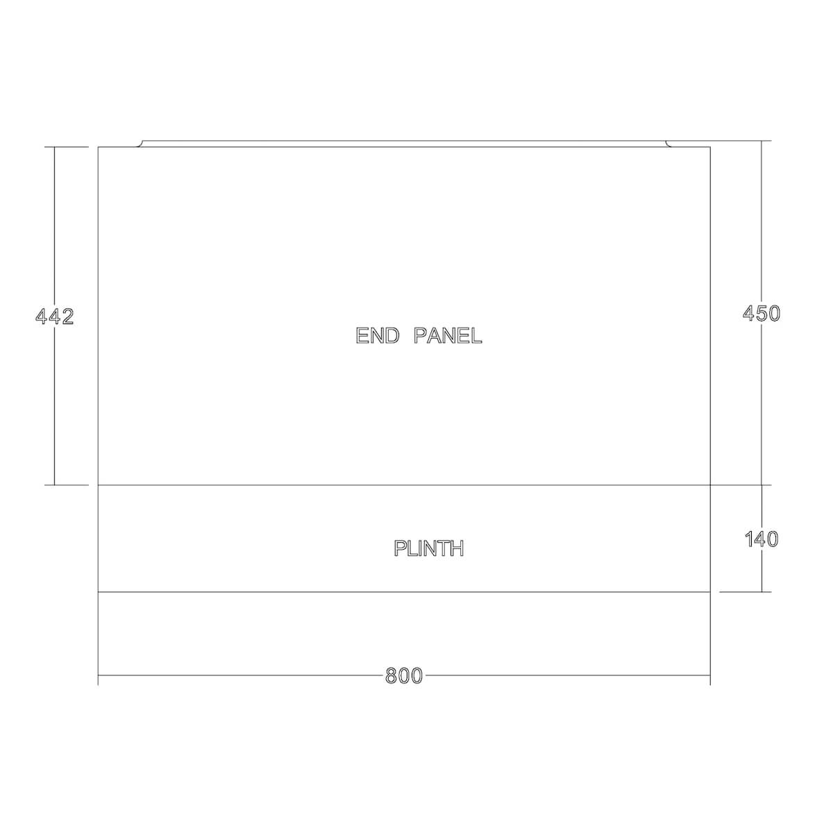 Vinyl Wrap Bath Panel End - 800mm - Graphite Grey WOODPANEL006_2